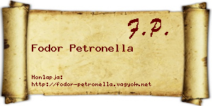 Fodor Petronella névjegykártya
