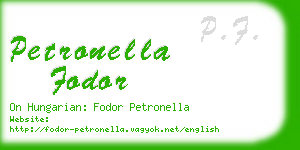 petronella fodor business card